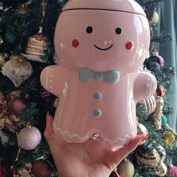 🍪 Tik Tok Viral Lang Pink Peppermint Gingerbread Girl Cookie Jar 🍪 - Picture 6 of 12